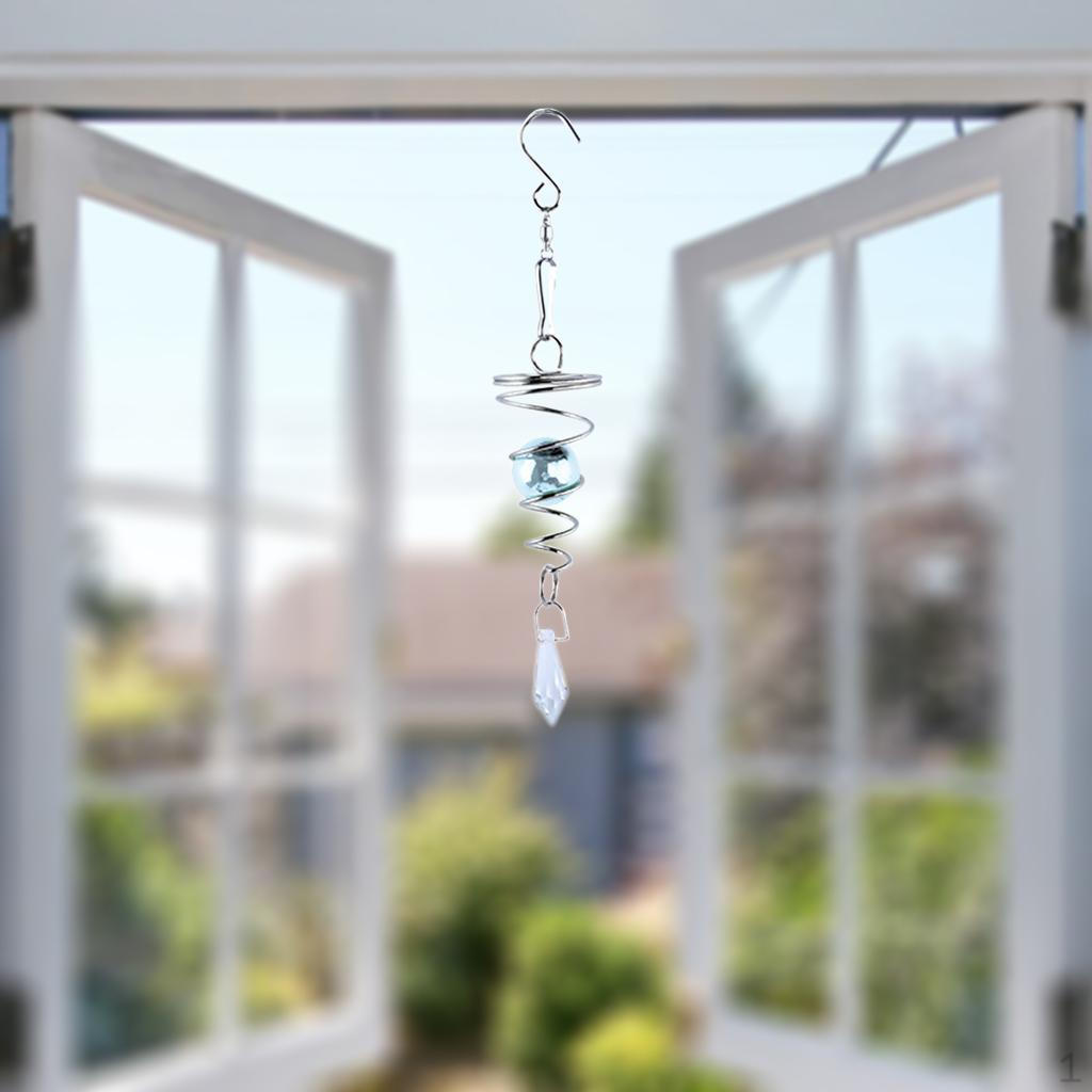Metal Rotating Wind Chime Glass Ball Hanging Pendant indoor for home and garden Decor Clear with Hook
Metal Rotating Wind Chime Glass Ball Hanging Pendant indoor for home and garden Decor Clear with Hook