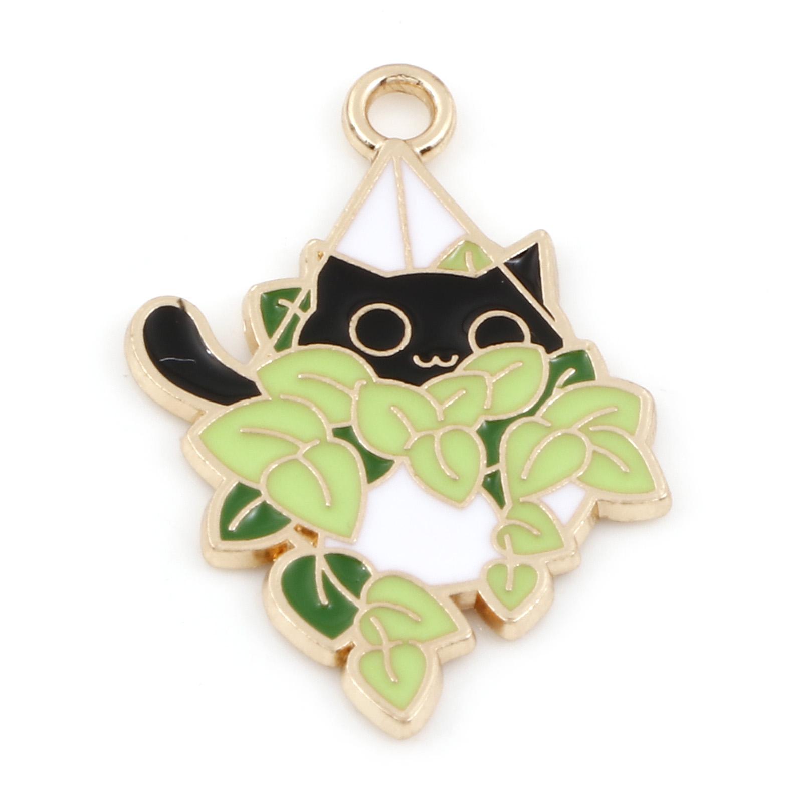 10PCs Cartoon Enamelled Cat Charms Zinc Alloy Animal Flower Leaves Pendants For DIY Making Necklace Bracelets Jewelry Findings
10PCs Cartoon Enamelled Cat Charms Zinc Alloy Animal Flower Leaves Pendants For DIY Making Necklace Bracelets Jewelry Findings