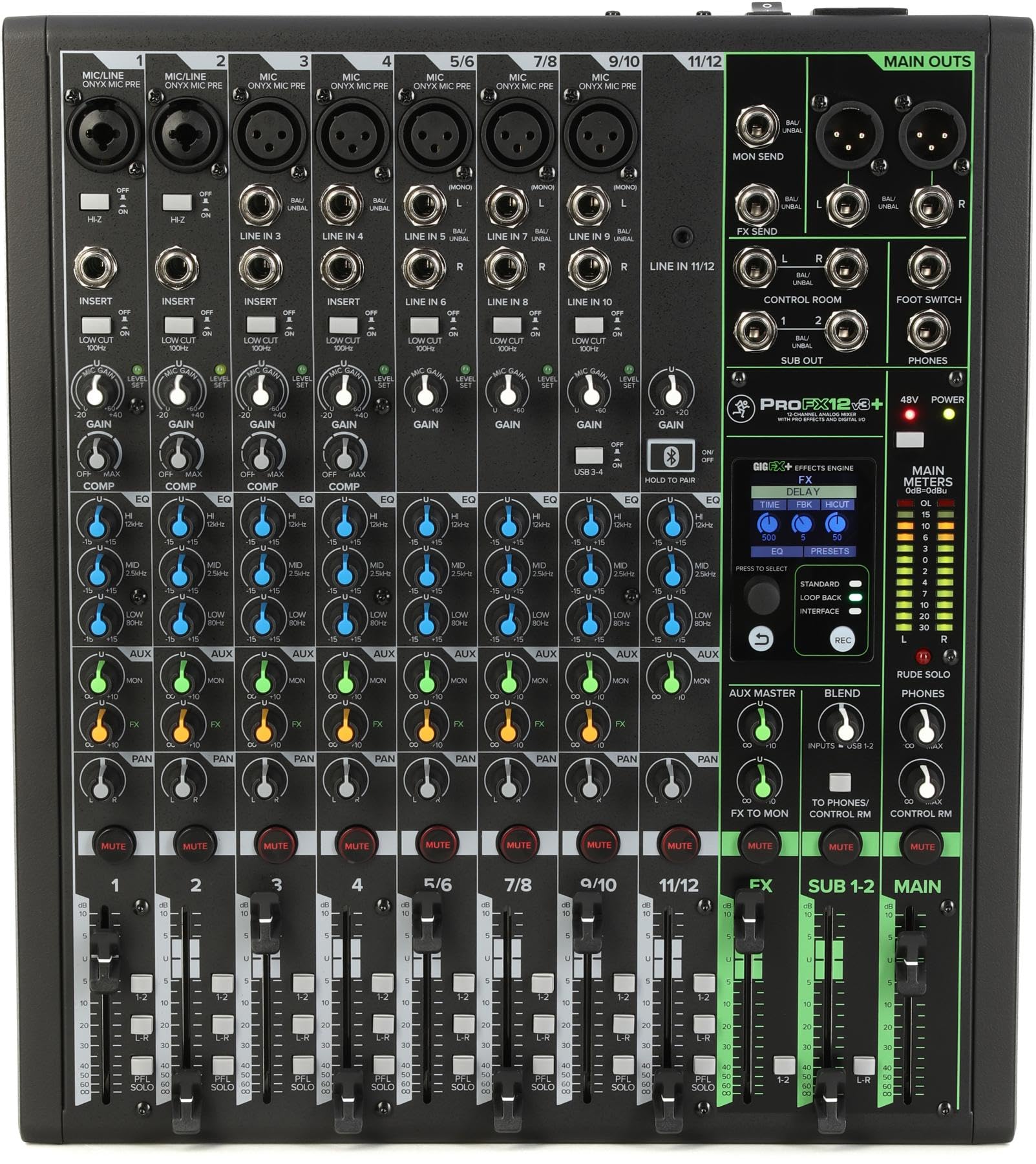 MACKIE 12 channel analog mixer WITH ENHANCED USB recording BLUETOOTH FX, & ProFX12v3+
MACKIE 12 channel analog mixer WITH ENHANCED USB recording BLUETOOTH FX, & ProFX12v3+