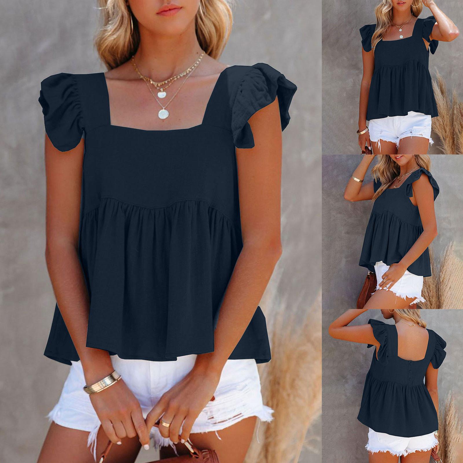 Fashion Women Solid Color Square Neck Top Cute Casual Loose Versatile Sleeveless Tank Top
Fashion Women Solid Color Square Neck Top Cute Casual Loose Versatile Sleeveless Tank Top