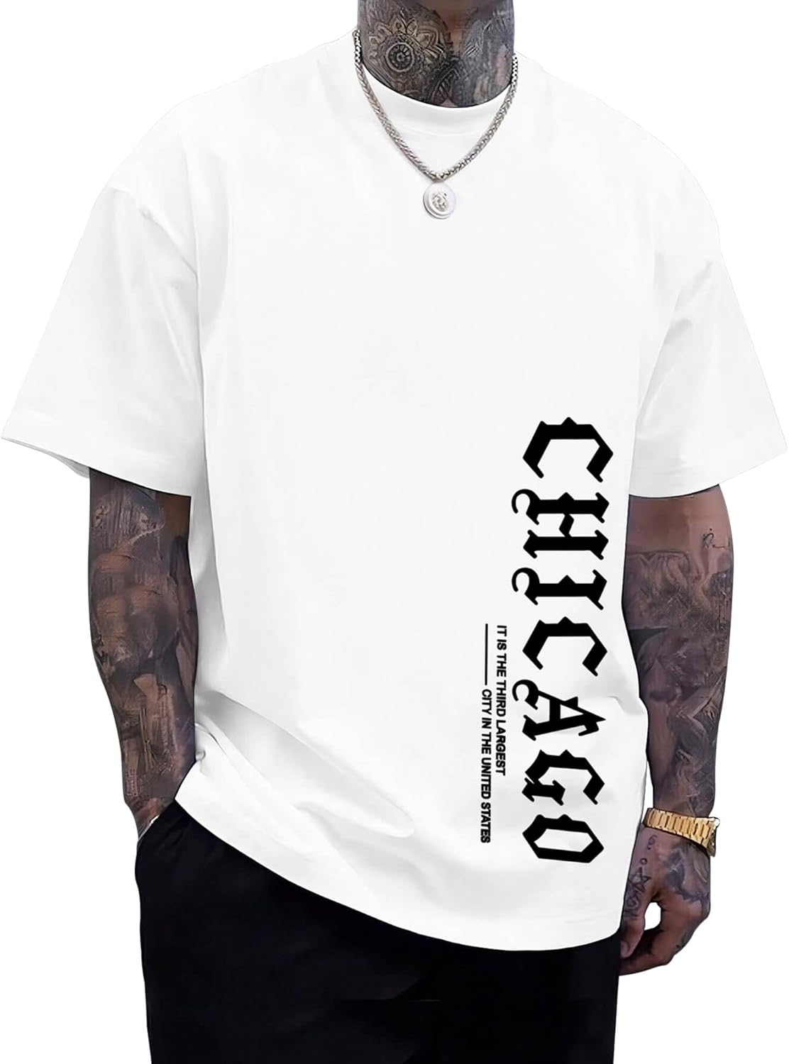 Mens Graphic T Shirts Chicago Print Short Sleeve City Print Summer Top 100% Cotton Casual Tees for Men 5XL різнокольоровий
Mens Graphic T Shirts Chicago Print Short Sleeve City Print Summer Top 100% Cotton Casual Tees for Men 5XL різнокольоровий