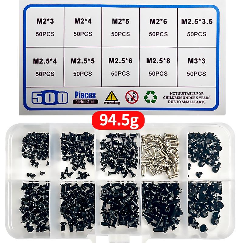 500 шт./кор. набор мини-винтов с потайной головкой и крестообразным шлицем M2 M2.5 M3 из углеродистой стали для компьютера, ноутбука, комплект винтов 1 BOX
500 шт./кор. набор мини-винтов с потайной головкой и крестообразным шлицем M2 M2.5 M3 из углеродистой стали для компьютера, ноутбука, комплект винтов 1 BOX