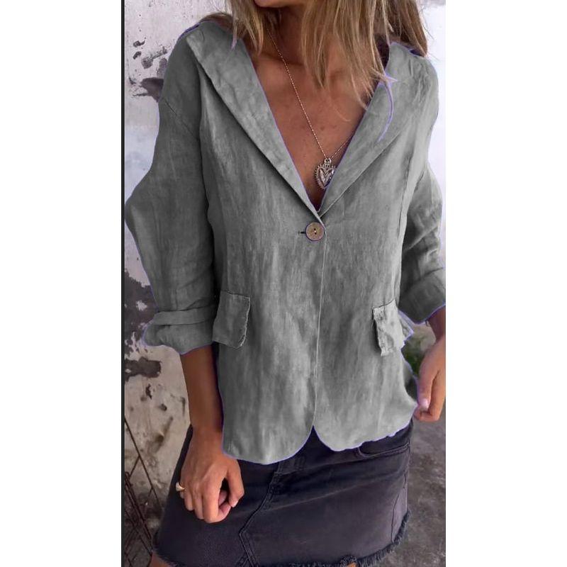 2024 Spring New Style Artistic Large Size Loose Solid Color Buttoned Suit Collar Cotton Linen Blazer for Women in Artistic Style Gray S
2024 Spring New Style Artistic Large Size Loose Solid Color Buttoned Suit Collar Cotton Linen Blazer for Women in Artistic Style Gray S