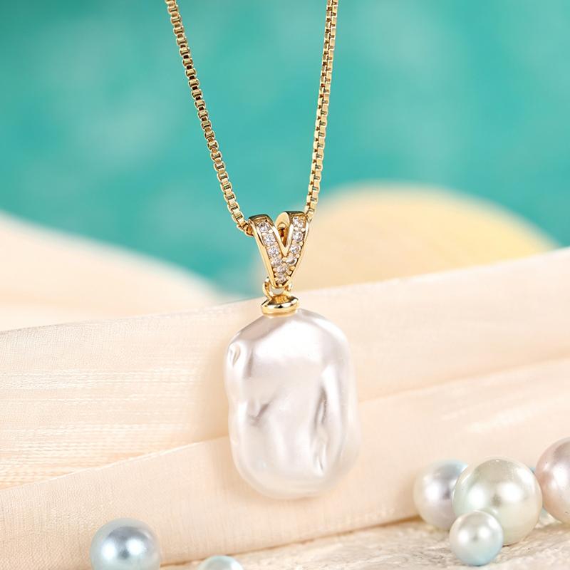 Huitan Irregular Shape Imitation Pearl Pendant Necklace for Women New Trendy Gold Color Simulated Pearl Necklace Wedding Jewelry 40cm 5cm
Huitan Irregular Shape Imitation Pearl Pendant Necklace for Women New Trendy Gold Color Simulated Pearl Necklace Wedding Jewelry 40cm 5cm