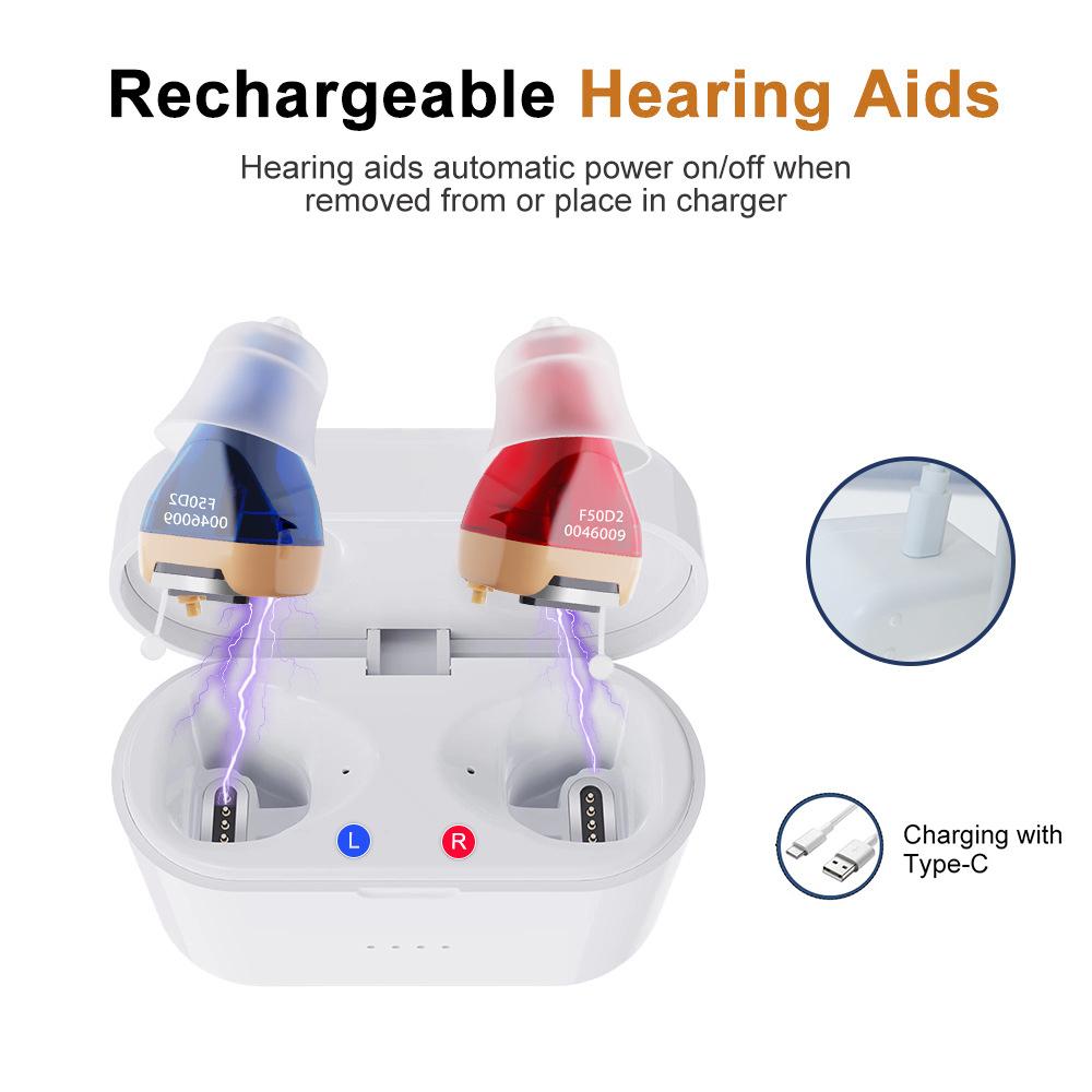 F50D2 Invisible In-Ear Digital Hearing Aid Elderly Noise Reduction Hearing Amplifier (Single Ear) Red/Right Ear
F50D2 Invisible In-Ear Digital Hearing Aid Elderly Noise Reduction Hearing Amplifier (Single Ear) Red/Right Ear