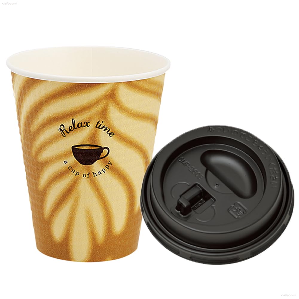Made in Japan Shingi Insulated Embossed Paper Cup Latte Art 260ml with Black Lift Up Lid Set of 100 SMP-260EE
Made in Japan Shingi Insulated Embossed Paper Cup Latte Art 260ml with Black Lift Up Lid Set of 100 SMP-260EE