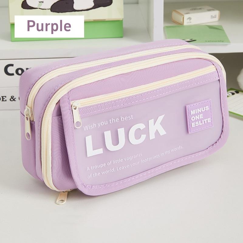 Luck Wish Pencil Bag Pen Case Flip Cover Frosted Front Multi Pocket Storage Pouch for Stationery School A7738 фіолетовий
Luck Wish Pencil Bag Pen Case Flip Cover Frosted Front Multi Pocket Storage Pouch for Stationery School A7738 фіолетовий