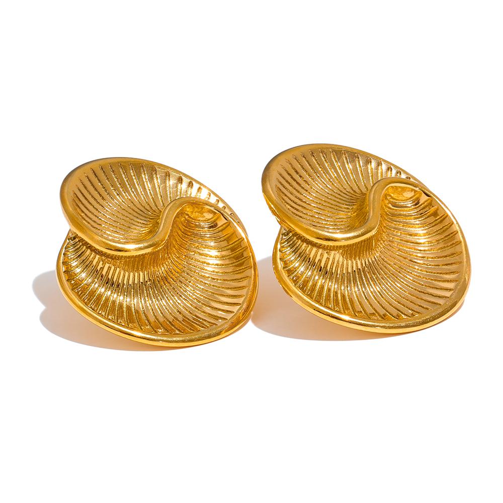 Yhpup 316L Stainless Steel Texture Waterproof Stud Earrings for Women Prevent Allergy Gold Color Creative Trending Jewelry Gift
Yhpup 316L Stainless Steel Texture Waterproof Stud Earrings for Women Prevent Allergy Gold Color Creative Trending Jewelry Gift