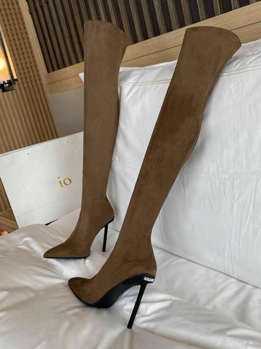 High Heel Slim Heel Skinny Boots Autumn/Winter Elastic 2025 Side Zipper Women s Suede Knight Boots Tall Pointed Long Boots 35
High Heel Slim Heel Skinny Boots Autumn/Winter Elastic 2025 Side Zipper Women s Suede Knight Boots Tall Pointed Long Boots 35