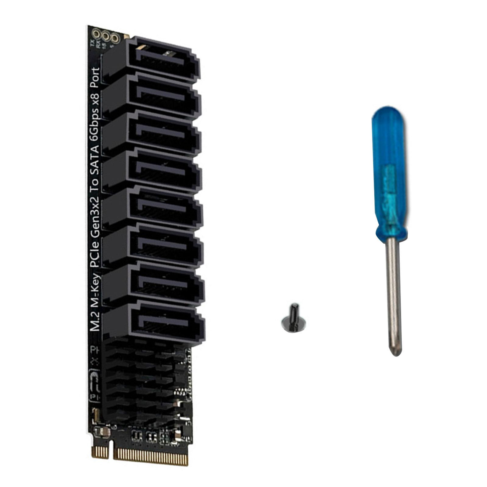 M.2 M KEY NVMe To SATA Convert Card ASM1166 6Gbps 8 Port M.2 NVMe To SATA 3.0 Expansion Card with Smart Indicator for Desktop PC чорний
M.2 M KEY NVMe To SATA Convert Card ASM1166 6Gbps 8 Port M.2 NVMe To SATA 3.0 Expansion Card with Smart Indicator for Desktop PC чорний