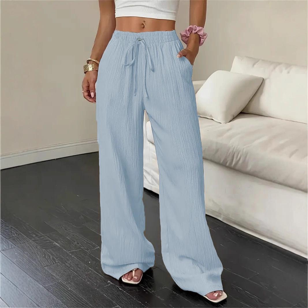 2026 Women s Solid Color Textured Fabric Elastic Waist Straight-Leg Trousers XXL світло-синій колір
2026 Women s Solid Color Textured Fabric Elastic Waist Straight-Leg Trousers XXL світло-синій колір