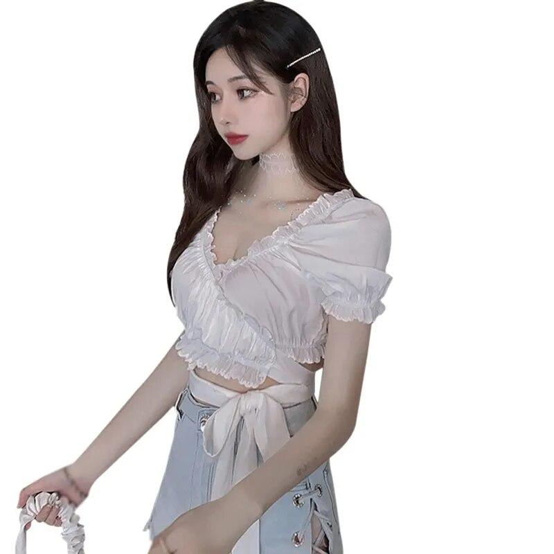 Женские однотонные рубашки-блузки с короткими рукавами и v-образным вырезом с открытым пупком One Size
Женские однотонные рубашки-блузки с короткими рукавами и v-образным вырезом с открытым пупком One Size