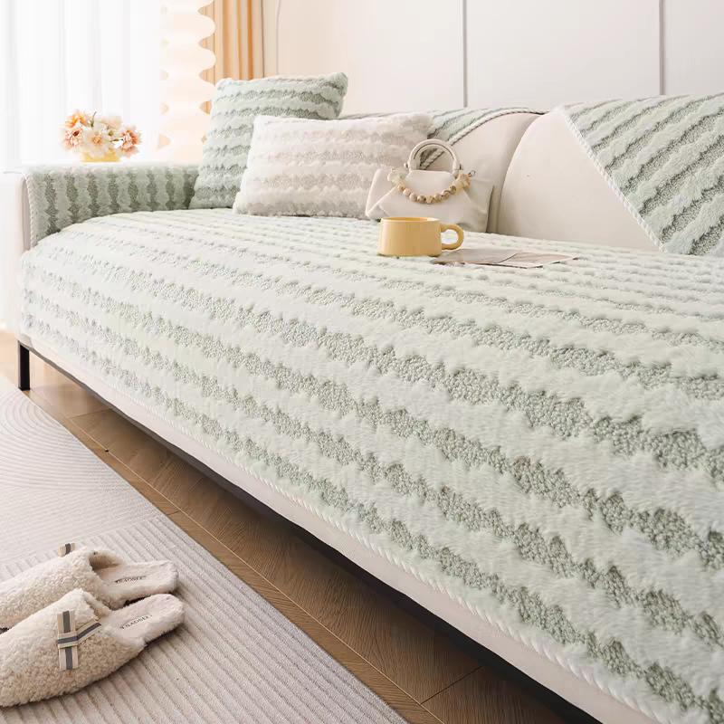 Тайский плюшевый диванный валик в виде кролика Осень и зима Зимний утолщенный чехол для дивана Скандинавская легкая роскошь Нескользящая подушка для сиденья 70*70cm