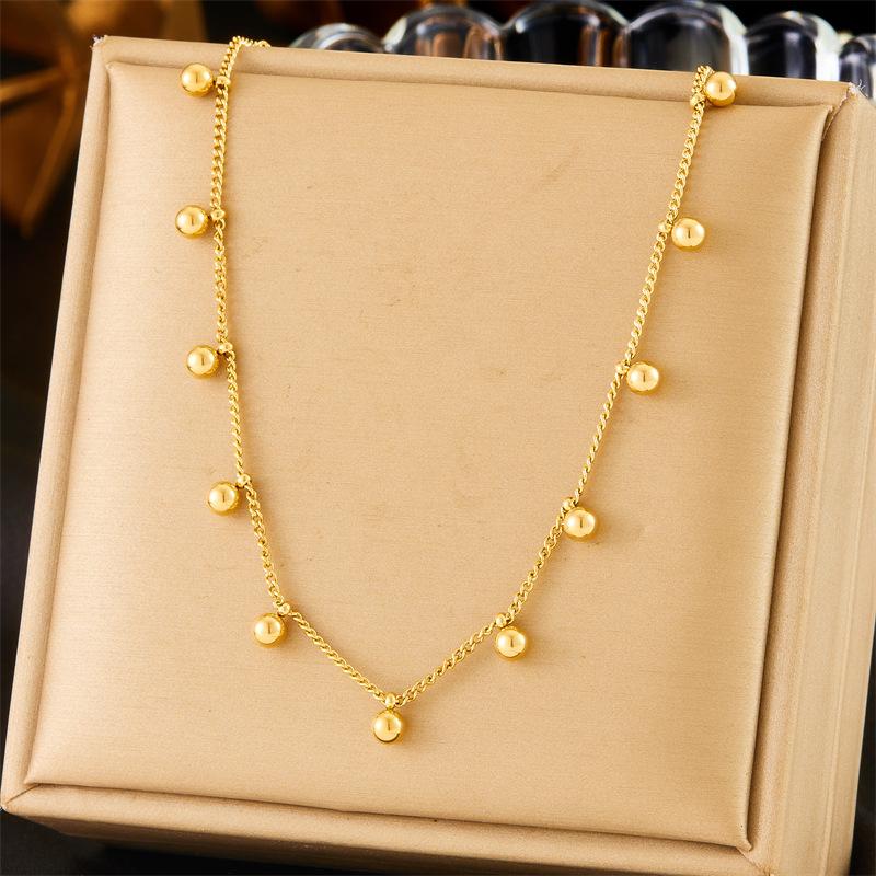 Gold Beaded Fringe Chain Necklace with Ball Charms for Women золотий
Gold Beaded Fringe Chain Necklace with Ball Charms for Women золотий