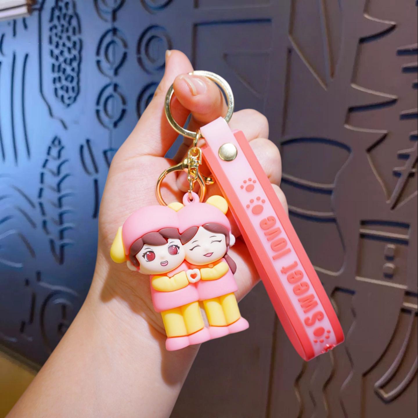 Creative Couple Dolls Rubber Keychain – Gift for Girlfriend, Car Charm, or Bag Pendant.
Creative Couple Dolls Rubber Keychain – Gift for Girlfriend, Car Charm, or Bag Pendant.