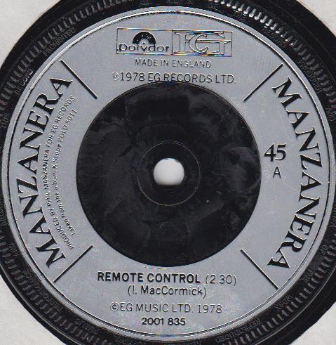 7inch Record PHIL MANZANERA Remote Control 2001835 Polydor 1978 UK Rock Used
7inch Record PHIL MANZANERA Remote Control 2001835 Polydor 1978 UK Rock Used