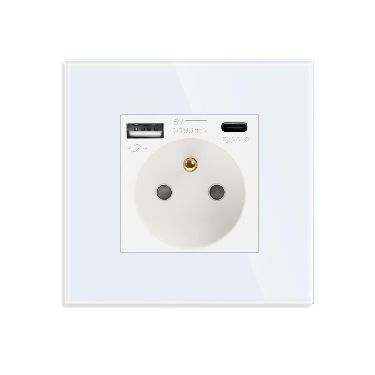 Французька настінна розетка, розумна розетка з портом USB Type-c 5v 3.1a вогнезахисна скляна панель 86*86 мм Франція fr-white A C
Французька настінна розетка, розумна розетка з портом USB Type-c 5v 3.1a вогнезахисна скляна панель 86*86 мм Франція fr-white A C