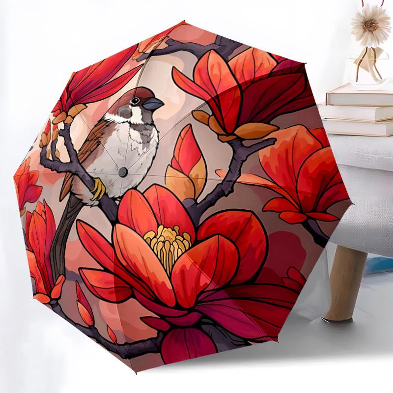 1pc Magnolia Bird Print Automatic Folding Umbrella Durable Iron Frame,All Seasons Home Travel Outdoor Multifunctional Umbrella yy251115102
1pc Magnolia Bird Print Automatic Folding Umbrella Durable Iron Frame,All Seasons Home Travel Outdoor Multifunctional Umbrella yy251115102