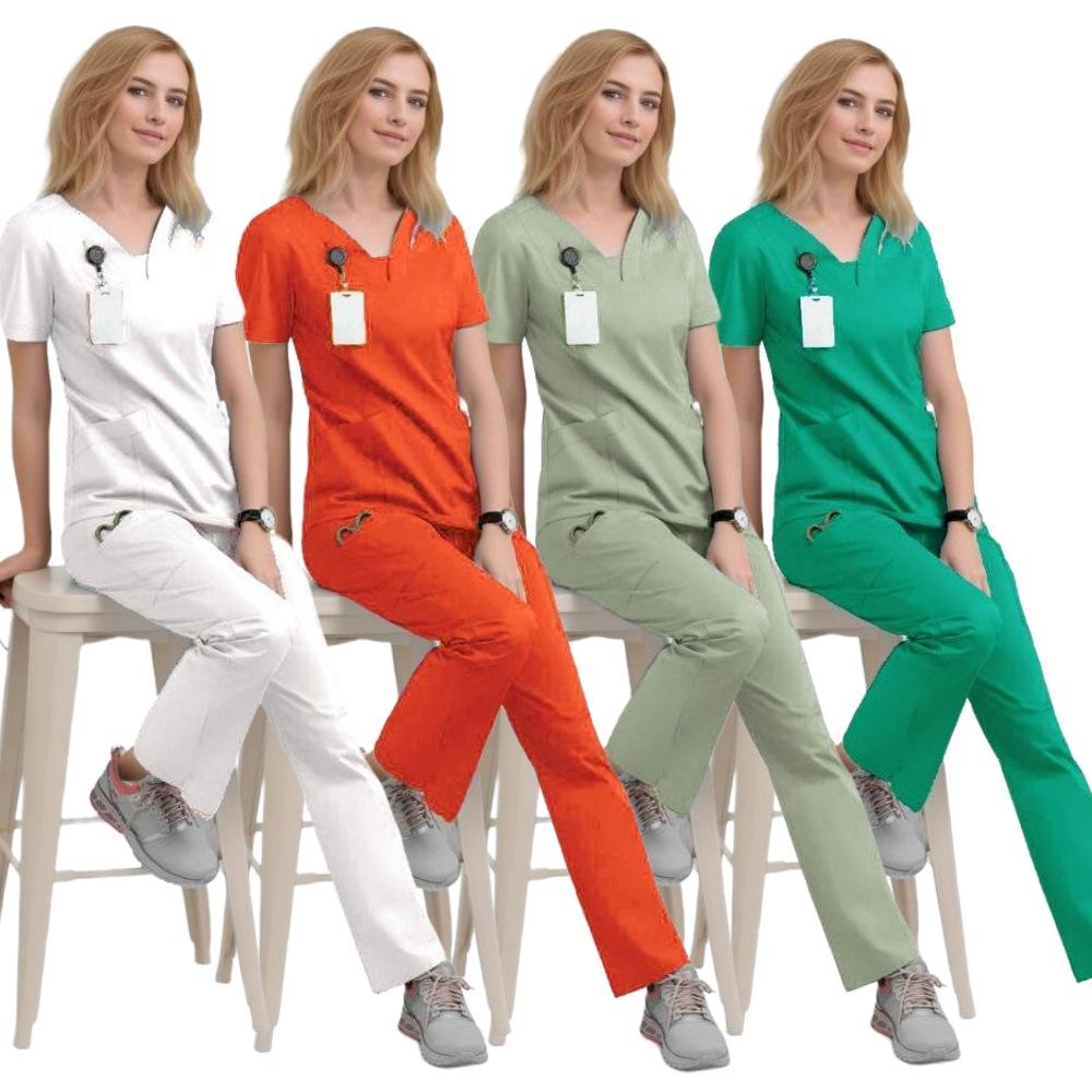Operating Room Short-sleeved V-neck Nurse Suit Set Stretch Quick-drying Hand Wash Surgical Isolation Suit Doctor s Uniform XS білий
Operating Room Short-sleeved V-neck Nurse Suit Set Stretch Quick-drying Hand Wash Surgical Isolation Suit Doctor s Uniform XS білий