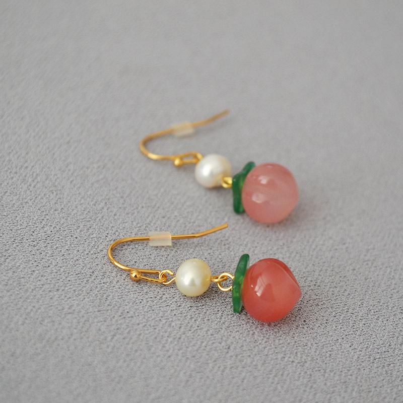 Pastoral Style Sweet Honey Peach Agate Earrings for Women
Pastoral Style Sweet Honey Peach Agate Earrings for Women