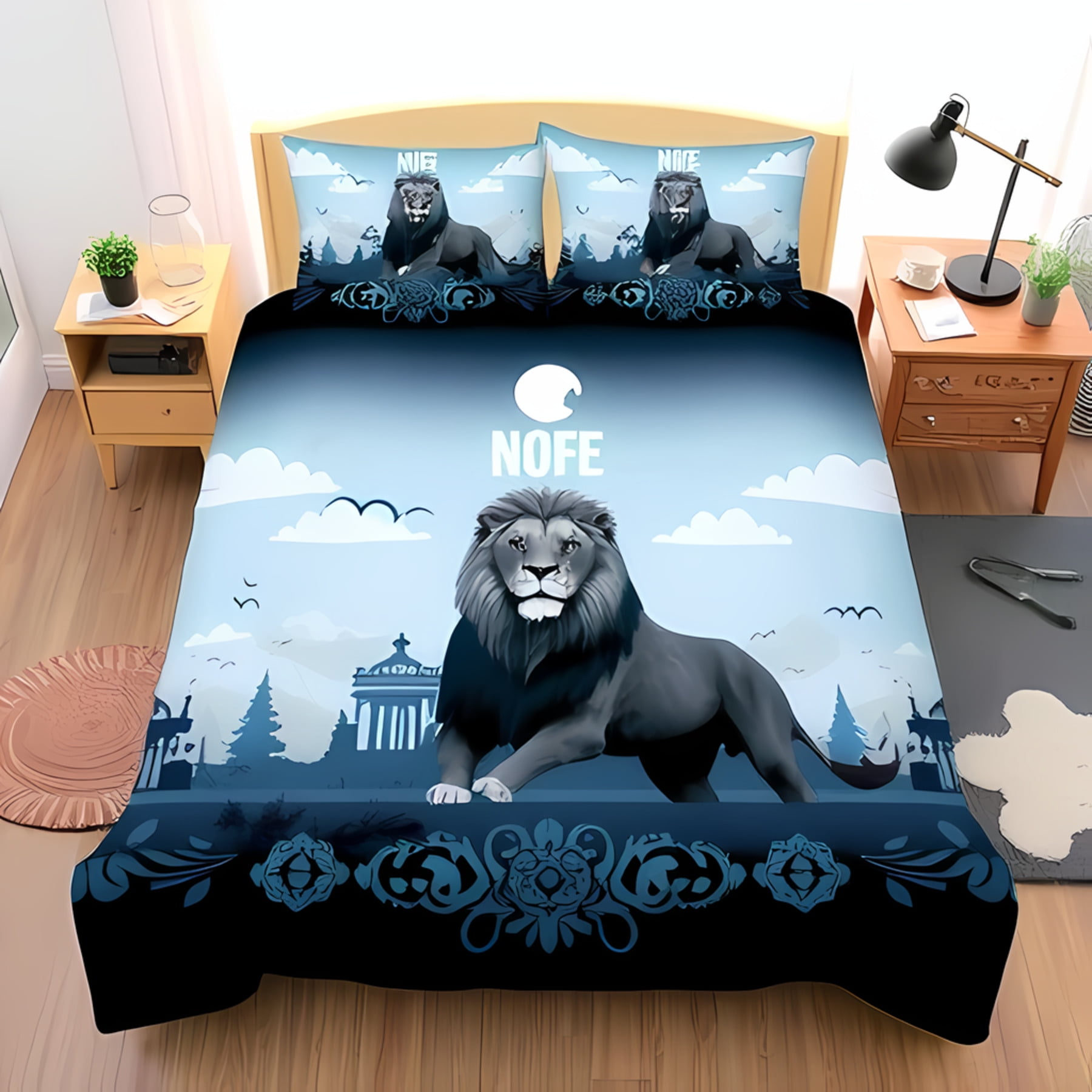 Comforter Lion Majestic Crown Design On Vibrant Purple Background Intricate Detailing Perfect For Unique Decor Soft Warm Comforter (quilt)-EU Single(135*200cm)3pcs
Comforter Lion Majestic Crown Design On Vibrant Purple Background Intricate Detailing Perfect For Unique Decor Soft Warm Comforter (quilt)-EU Single(135*200cm)3pcs