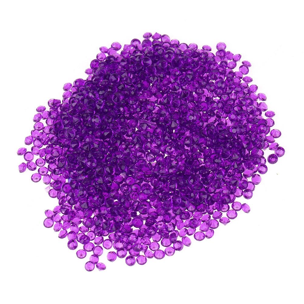 5000 шт. 3 мм Прозрачное Свадебное Конфетти Вечеринка Пластиковые Бриллианты Блестящие Самоцветы Декор фиолетовый