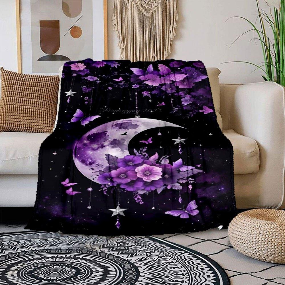 Purple Butterfly Moon Night Sky Wall Art Print PosterBlanket Flannel Throw Blanket for Sofa, Bed, Travel, Camping, Office 100x150cm
Purple Butterfly Moon Night Sky Wall Art Print PosterBlanket Flannel Throw Blanket for Sofa, Bed, Travel, Camping, Office 100x150cm