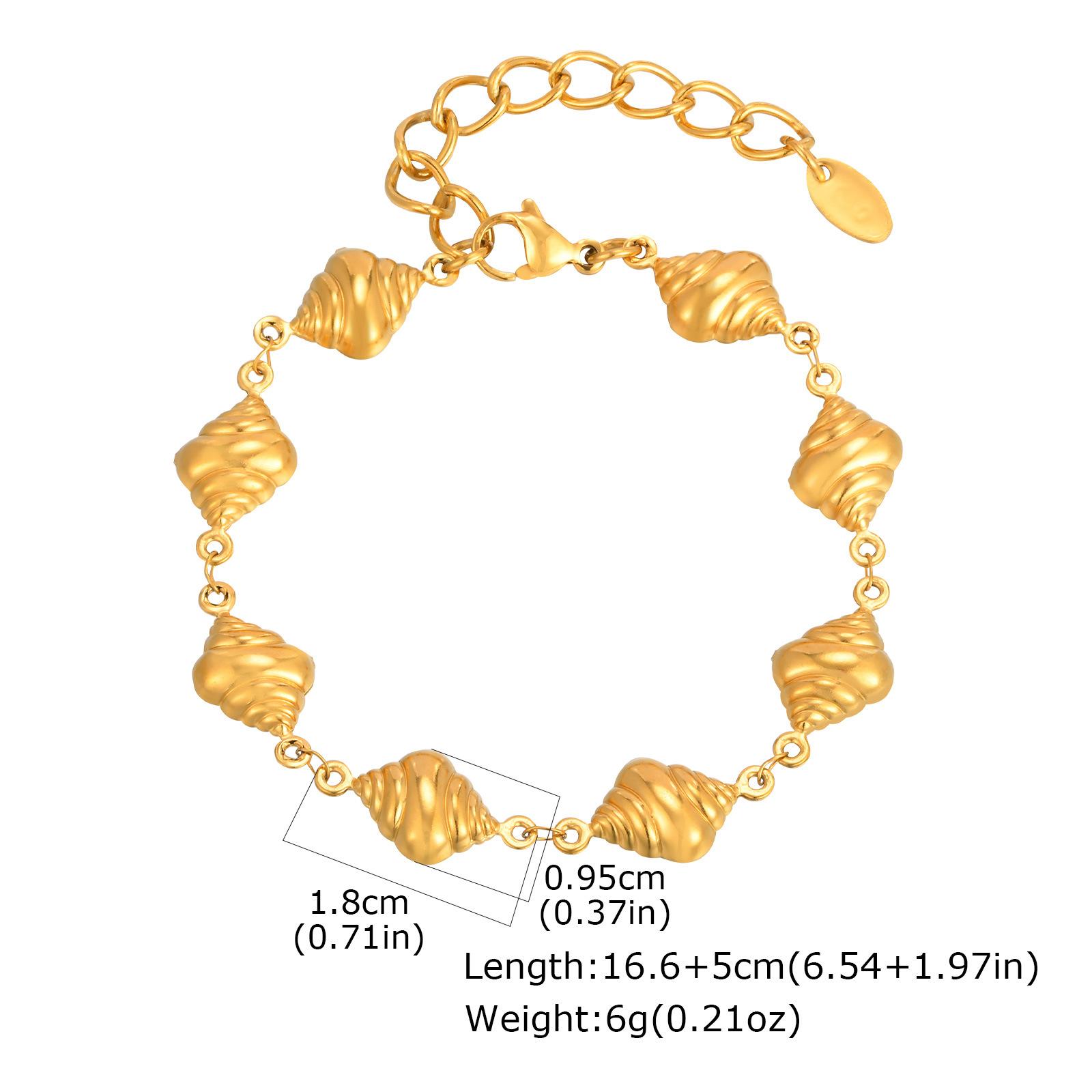 Fashion Resort Ocean Wind Stainless Steel Conch Gold Bracelet Women S Jewelry 2475
Fashion Resort Ocean Wind Stainless Steel Conch Gold Bracelet Women S Jewelry 2475
