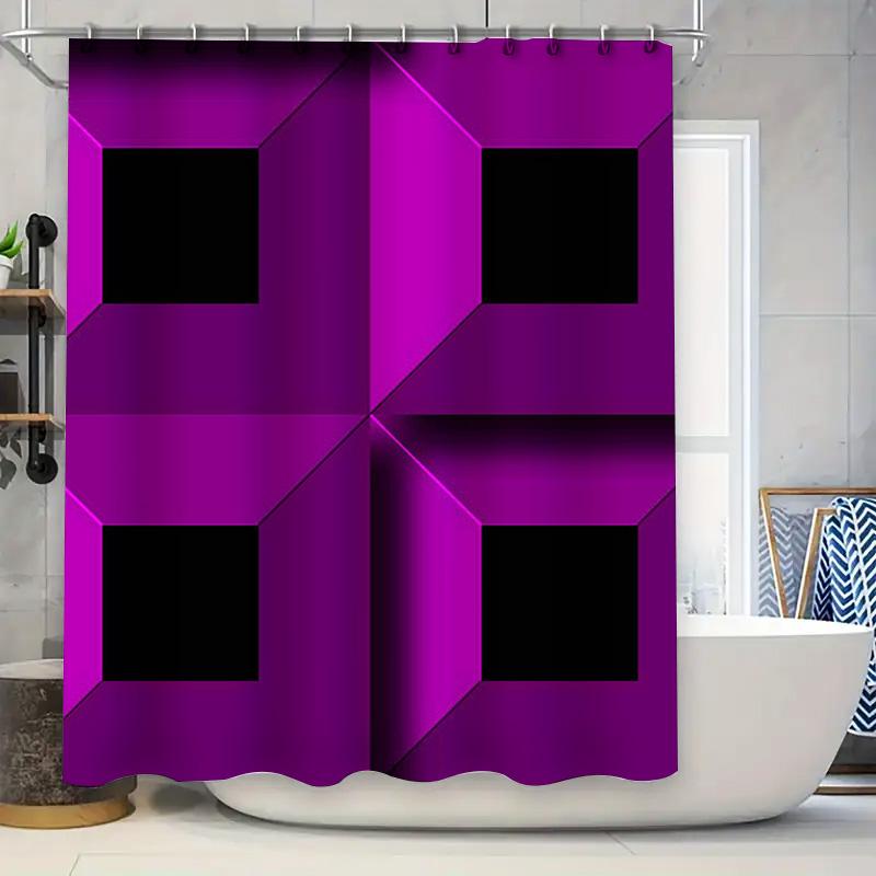 Modern 3D Geometric Abstract Shower Curtain With Black Squares In Vibrant Purple Waterproof Bath Decor For Home Bathroom Accesso W60H190(CM)-1 Pcs
Modern 3D Geometric Abstract Shower Curtain With Black Squares In Vibrant Purple Waterproof Bath Decor For Home Bathroom Accesso W60H190(CM)-1 Pcs