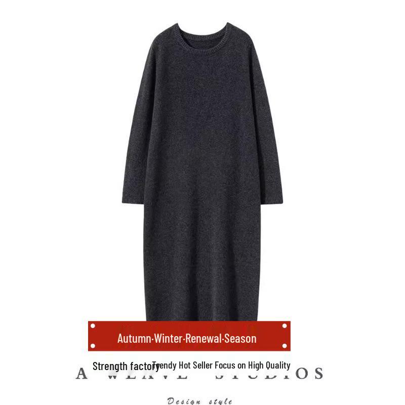 100% Pure Cashmere Women s Long Round Neck Knitted Dress - Autumn/Winter Classic One Size
100% Pure Cashmere Women s Long Round Neck Knitted Dress - Autumn/Winter Classic One Size