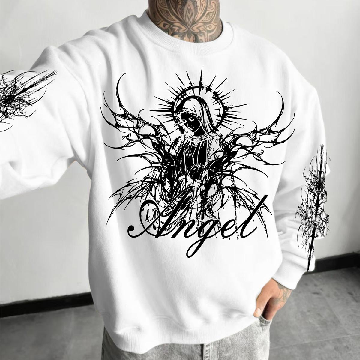 Thorn Wings Angel Dark High Street Print Hoodie: A trendy, casual style perfect for everyday wear, ideal for street fashion enthusiasts XL білий
Thorn Wings Angel Dark High Street Print Hoodie: A trendy, casual style perfect for everyday wear, ideal for street fashion enthusiasts XL білий