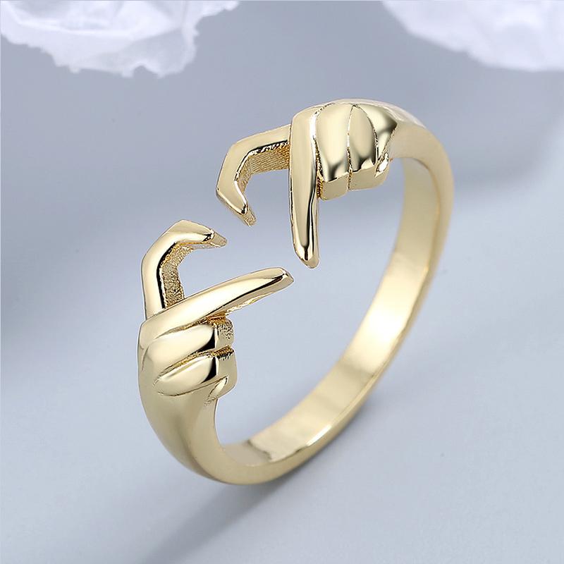 Huitan Simple Trending Heart Finger Ring Lady Daily Wearable Accessories Metal Style Jewelry for Women Hands Shape Design Gift resizable
Huitan Simple Trending Heart Finger Ring Lady Daily Wearable Accessories Metal Style Jewelry for Women Hands Shape Design Gift resizable