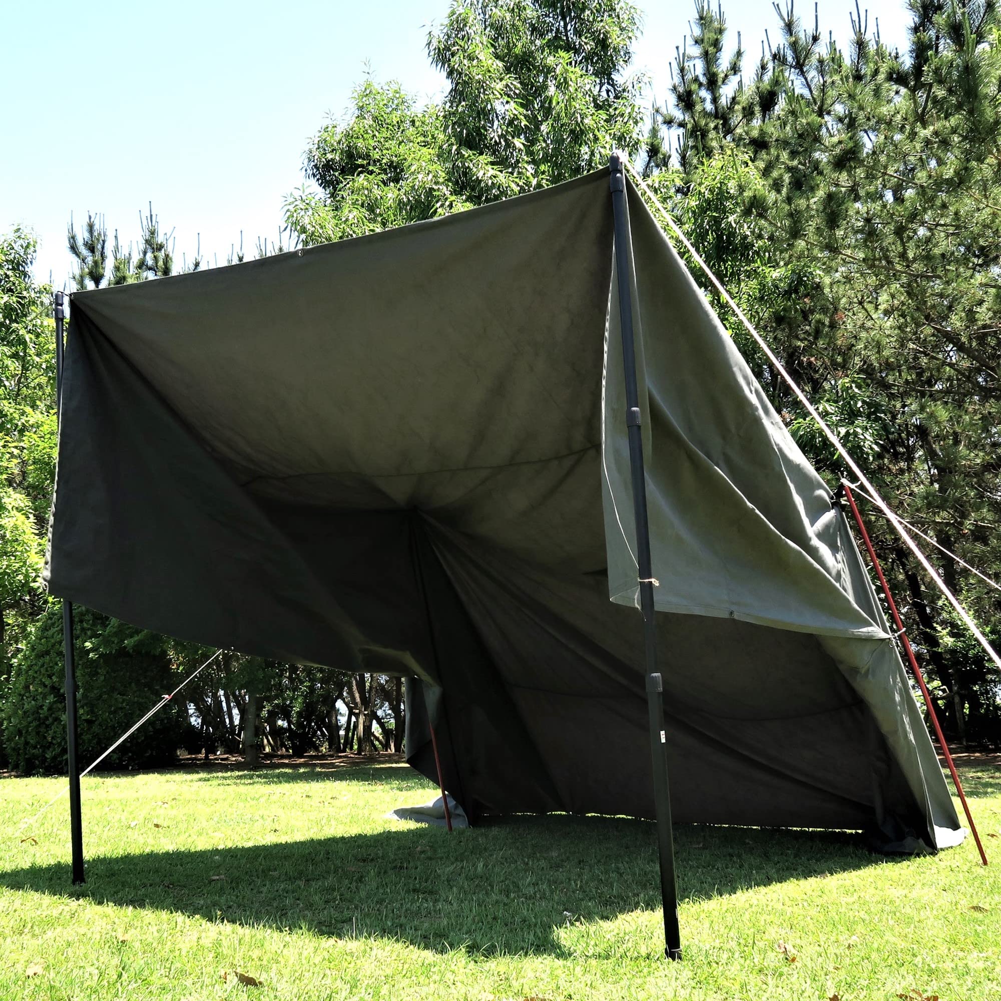 HOBI Military Tarp in 4 x 4 m High Quality Soldier Canvas Cotton and 16 Sturdy Eyelets Storage Rope Included Ground Sheet 400 x 400 Camping Outdoor
HOBI Military Tarp in 4 x 4 m High Quality Soldier Canvas Cotton and 16 Sturdy Eyelets Storage Rope Included Ground Sheet 400 x 400 Camping Outdoor
