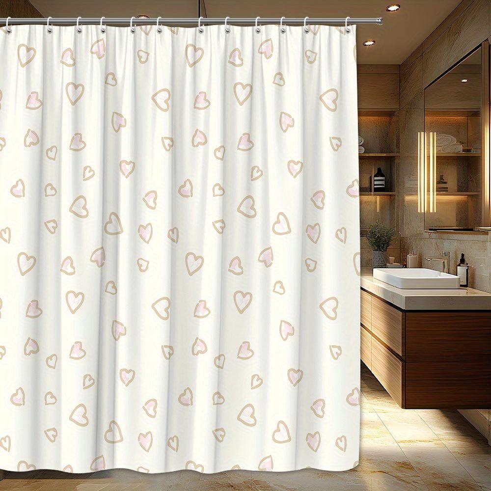 Soft Pink Hearts Shower Curtain - Whimsical Light Pink Hearts On Pale Cream, Playful Design, Polyester, Machine Washable W60H190(CM)-1 Pcs
Soft Pink Hearts Shower Curtain - Whimsical Light Pink Hearts On Pale Cream, Playful Design, Polyester, Machine Washable W60H190(CM)-1 Pcs