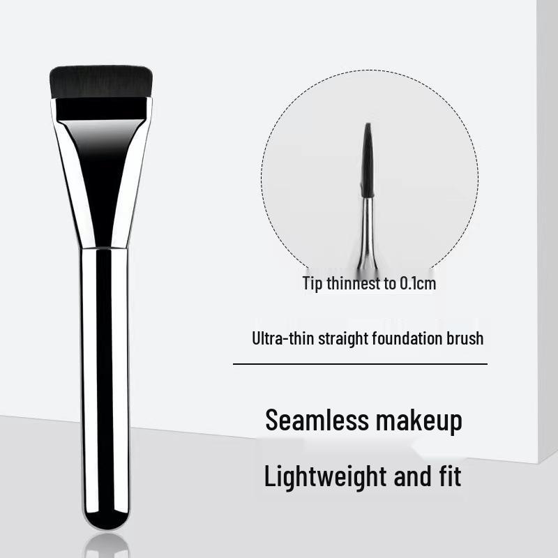 Compact Flat Head Foundation Brush - White, Lightweight, Non-Absorbing Makeup Brush for Flawless Application and Concealer Use Silver Angled Head
Compact Flat Head Foundation Brush - White, Lightweight, Non-Absorbing Makeup Brush for Flawless Application and Concealer Use Silver Angled Head