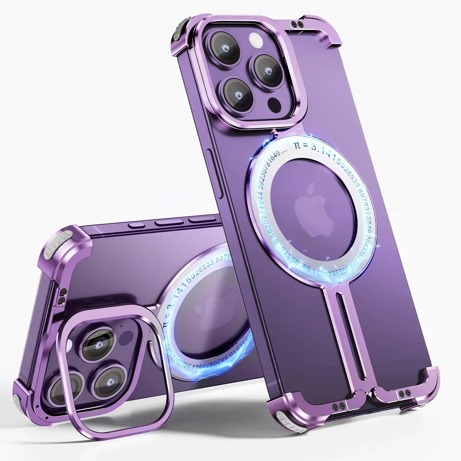 Eary for iPhone15 14 Pro Max Phone Case With Magsafe Phone Holder Frameless Metal Shockproof Protective Cover for iPhone14 Pro For iPhone 15 Pro Max фіолетовий
Eary for iPhone15 14 Pro Max Phone Case With Magsafe Phone Holder Frameless Metal Shockproof Protective Cover for iPhone14 Pro For iPhone 15 Pro Max фіолетовий