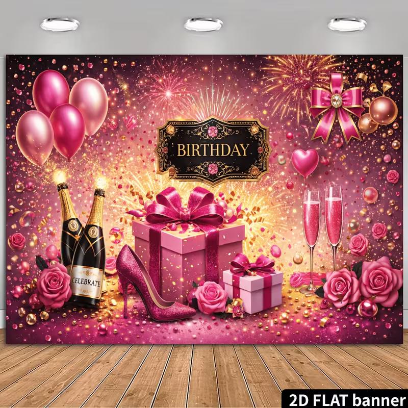 2D Happy Birthday Pink Gold Champagne Heel Backdrop Banner Party Photo Background 47.2x31.5inch/120*80cm
2D Happy Birthday Pink Gold Champagne Heel Backdrop Banner Party Photo Background 47.2x31.5inch/120*80cm