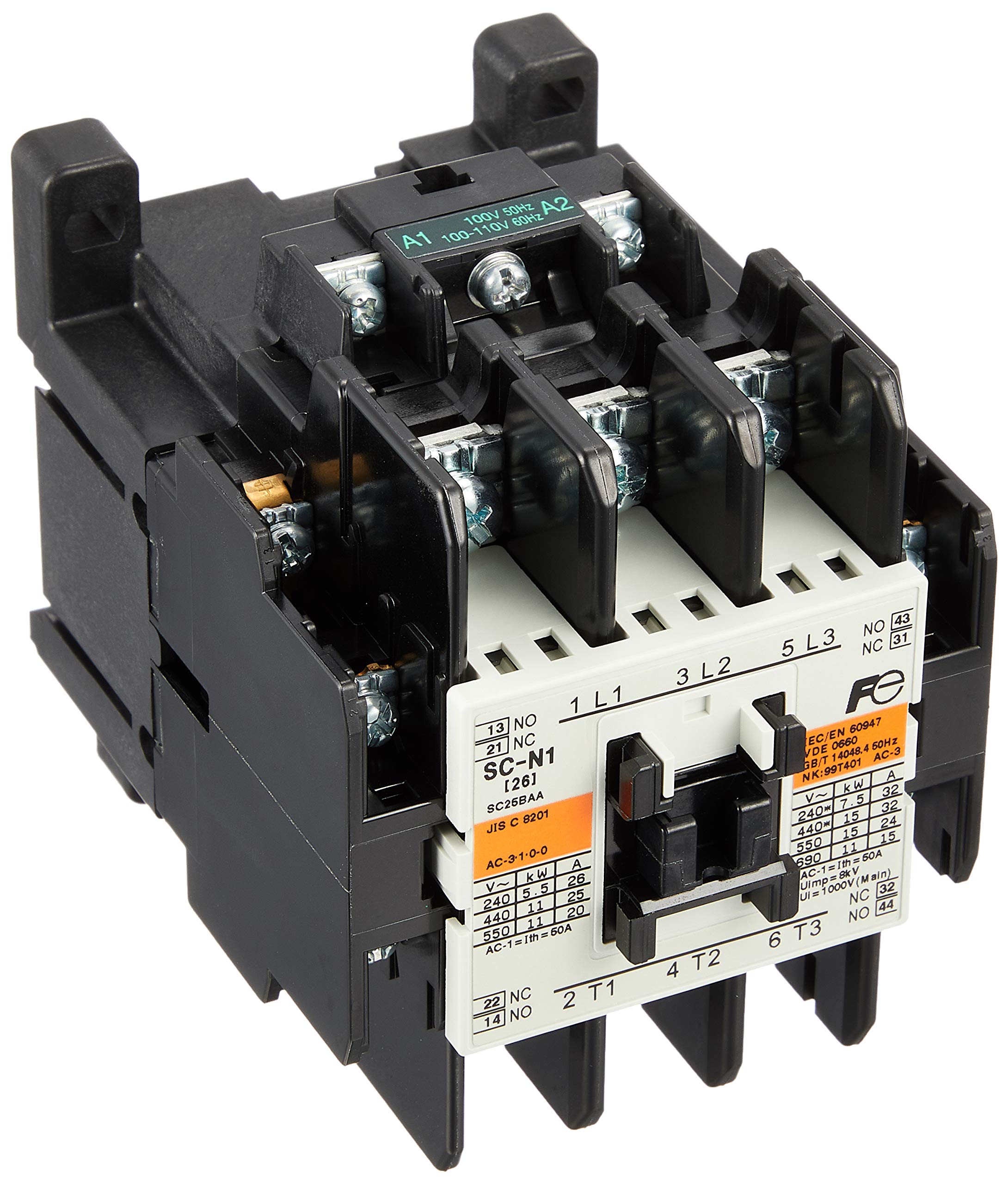 Fuji Electric Equipment Control, стандартний електромагнітний контактор Fuji Electric, без кришки корпусу, котушка SC-N1, змінний струм 100 В
Fuji Electric Equipment Control, стандартний електромагнітний контактор Fuji Electric, без кришки корпусу, котушка SC-N1, змінний струм 100 В