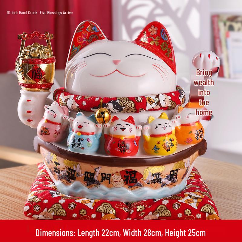 Ceramic Waving Fortune Cat Figurine for Home or Shop Decor
Ceramic Waving Fortune Cat Figurine for Home or Shop Decor