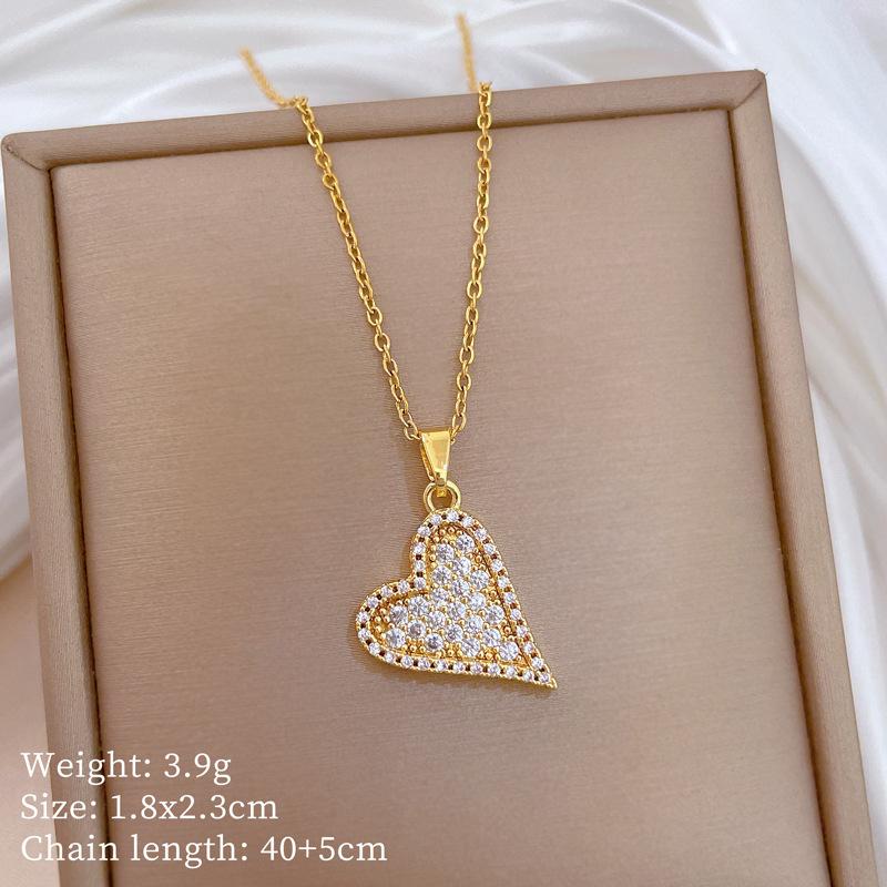 Romantic Shiny Zircon Love Heart Pendant Necklace for Women Girls Stainless Steel Chain Trendy Heart Choker Jewelry Gifts
Romantic Shiny Zircon Love Heart Pendant Necklace for Women Girls Stainless Steel Chain Trendy Heart Choker Jewelry Gifts
