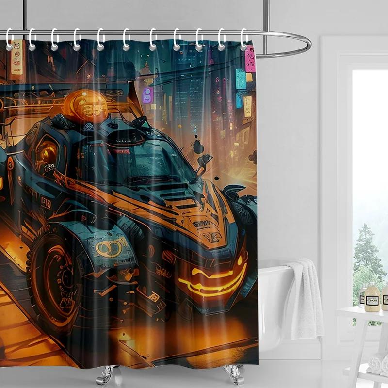 Car Pattern Shower Curtain Waterproof Bathroom Partition Curtain Bathroom shower curtain hooks W90xH180cm
Car Pattern Shower Curtain Waterproof Bathroom Partition Curtain Bathroom shower curtain hooks W90xH180cm