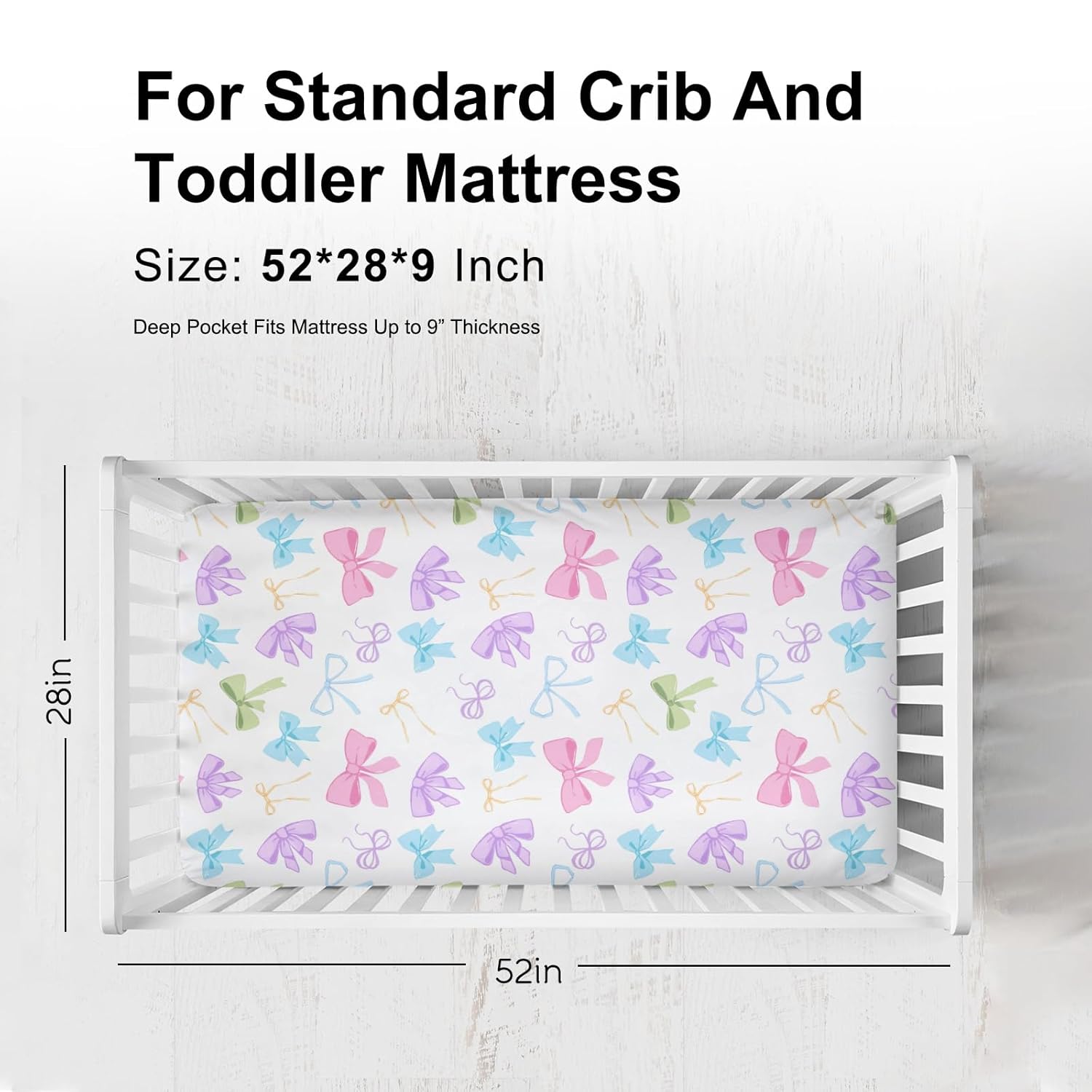 Spring Pastel Bows Fitted Baby Crib Sheets for Boys Girls 52 x28 Easter Bows Crib Mattress Covers Nursery Soft Breathable Colorful Bows Baby Sheets
Spring Pastel Bows Fitted Baby Crib Sheets for Boys Girls 52 x28 Easter Bows Crib Mattress Covers Nursery Soft Breathable Colorful Bows Baby Sheets
