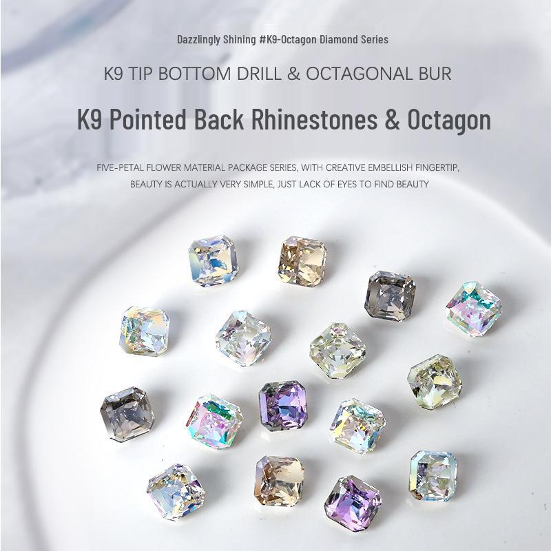 Nail Art Octagonal K9 Diamond Set: 2-Pc Multi-Faceted, High-Quality, Irregular Square & Pointed Diamonds
Nail Art Octagonal K9 Diamond Set: 2-Pc Multi-Faceted, High-Quality, Irregular Square & Pointed Diamonds