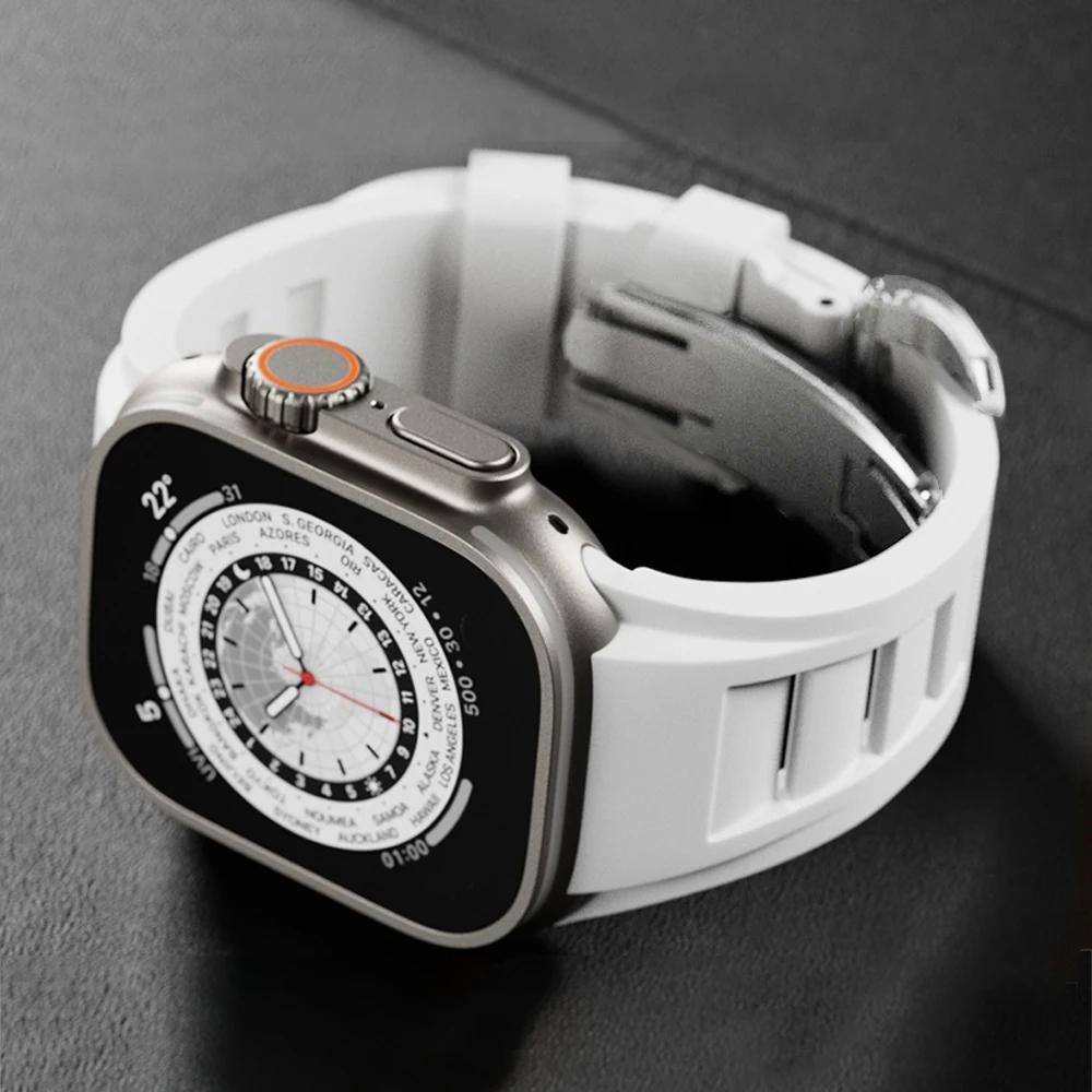Soft Rubber Butterfly Clasp Band for Apple Watch Ultra 3 2 49mm Series 11 10 46mm 9 8 7 45mm Silicone Correa for iWatch se 44mm for Ultra 3 49mm білий
Soft Rubber Butterfly Clasp Band for Apple Watch Ultra 3 2 49mm Series 11 10 46mm 9 8 7 45mm Silicone Correa for iWatch se 44mm for Ultra 3 49mm білий