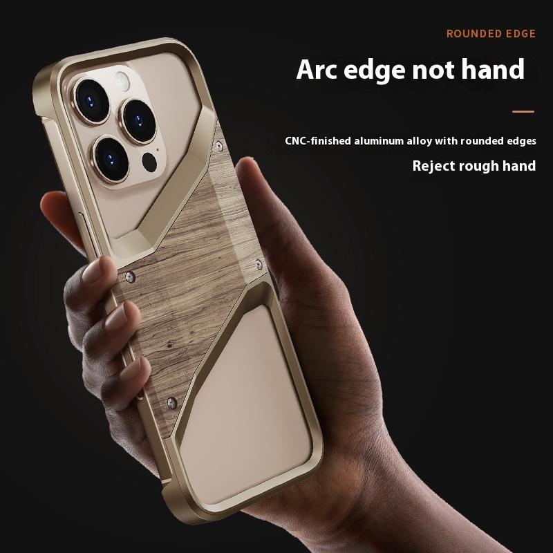 For iPhone 16 Pro Max Bumper Case Aluminum Alloy Wood Frameless Heat Dissipation Phone Cover Desert Gold
For iPhone 16 Pro Max Bumper Case Aluminum Alloy Wood Frameless Heat Dissipation Phone Cover Desert Gold