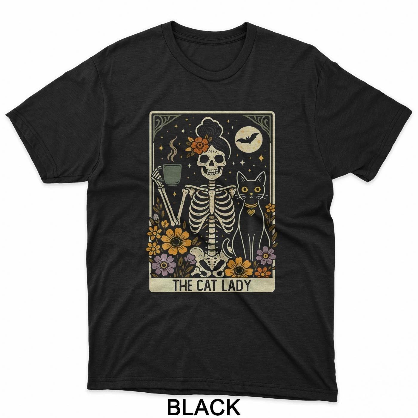 Mystic Skeleton The Cat Lady With Coffee Tarot Card Vibes T-Shirt L
Mystic Skeleton The Cat Lady With Coffee Tarot Card Vibes T-Shirt L