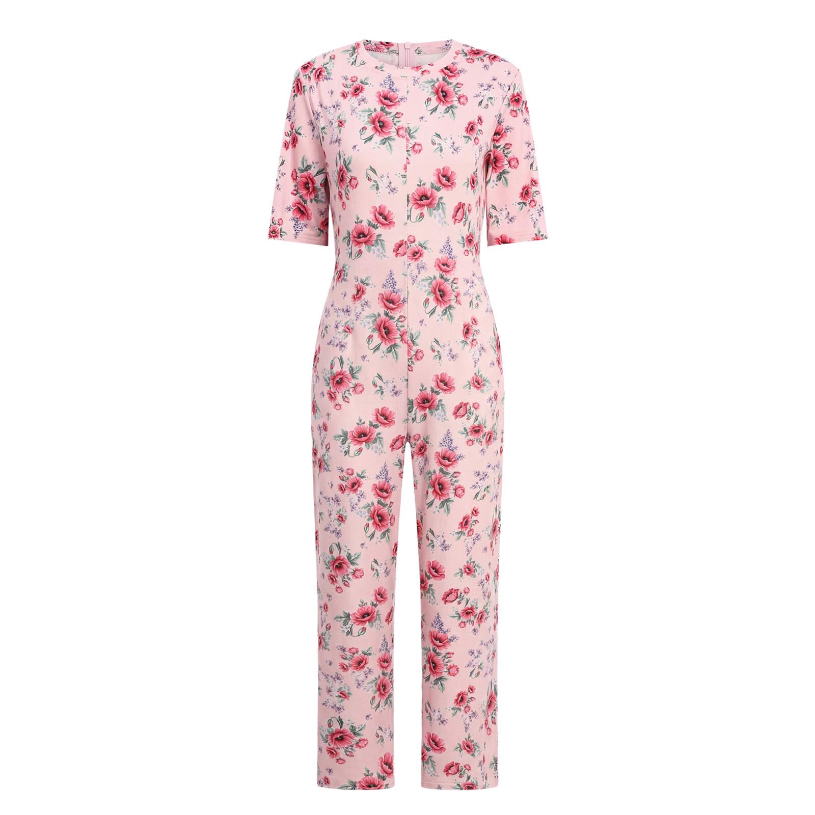 Womens Elderly Nursing Floral Print Jumpsuit Short Sleeve Back Zipper Lounging Style Anti-strip Adaptive Rompers S рожевий
Womens Elderly Nursing Floral Print Jumpsuit Short Sleeve Back Zipper Lounging Style Anti-strip Adaptive Rompers S рожевий