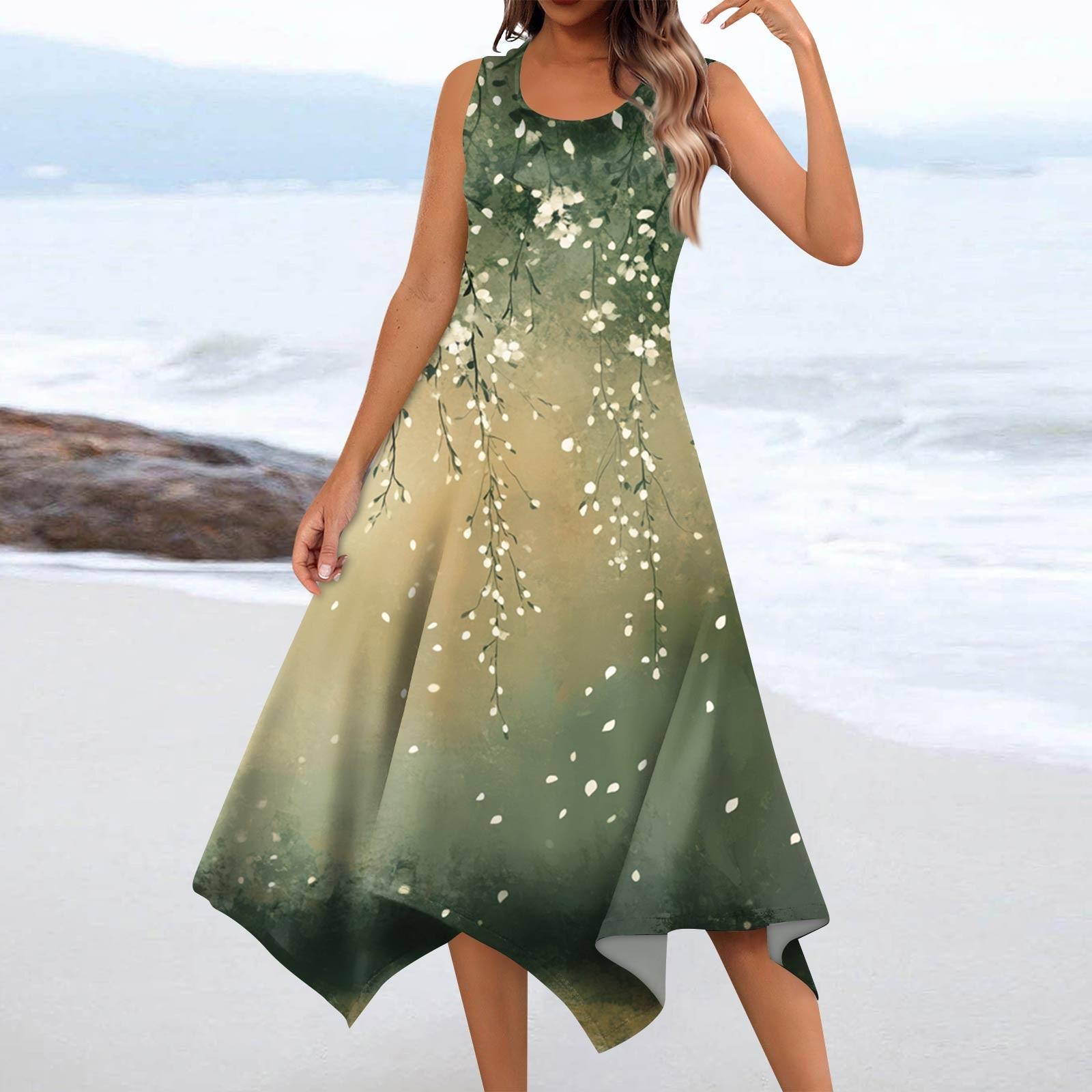 Women s Casual Fashion Round Neck Sleeveless Floral Print Irregular Hem Midi Dress L армия зеленый
Women s Casual Fashion Round Neck Sleeveless Floral Print Irregular Hem Midi Dress L армия зеленый