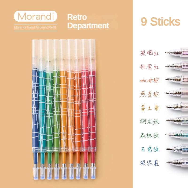9 Colors/Set Colored Ballpoint Pen Morandi Hand Account Pen Color Gel Pen Replaceable 0.5 mm School Office Supplies Stationery
9 Colors/Set Colored Ballpoint Pen Morandi Hand Account Pen Color Gel Pen Replaceable 0.5 mm School Office Supplies Stationery