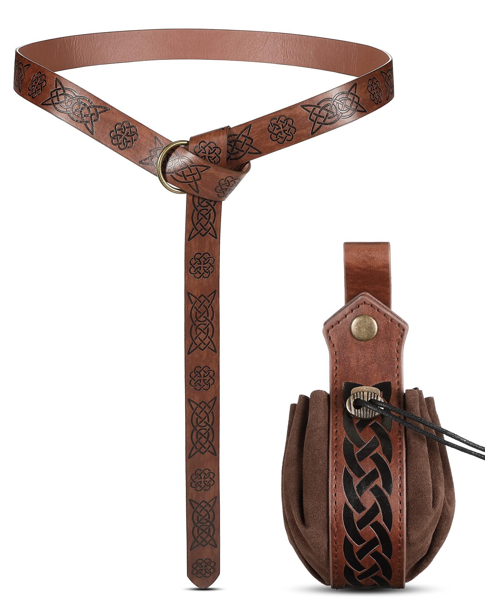 Medieval Celtic Knot Belt & Waist Pouch Set - Adjustable Viking Style Belt Suitable for Renaissance Fairs, Cosplay Costumes
Medieval Celtic Knot Belt & Waist Pouch Set - Adjustable Viking Style Belt Suitable for Renaissance Fairs, Cosplay Costumes
